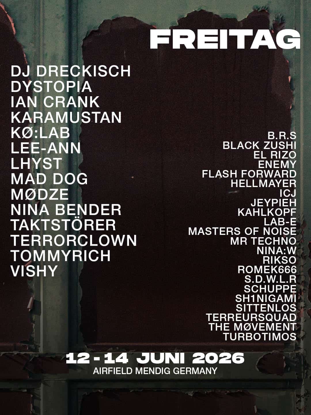 Lineup Freitag 2026