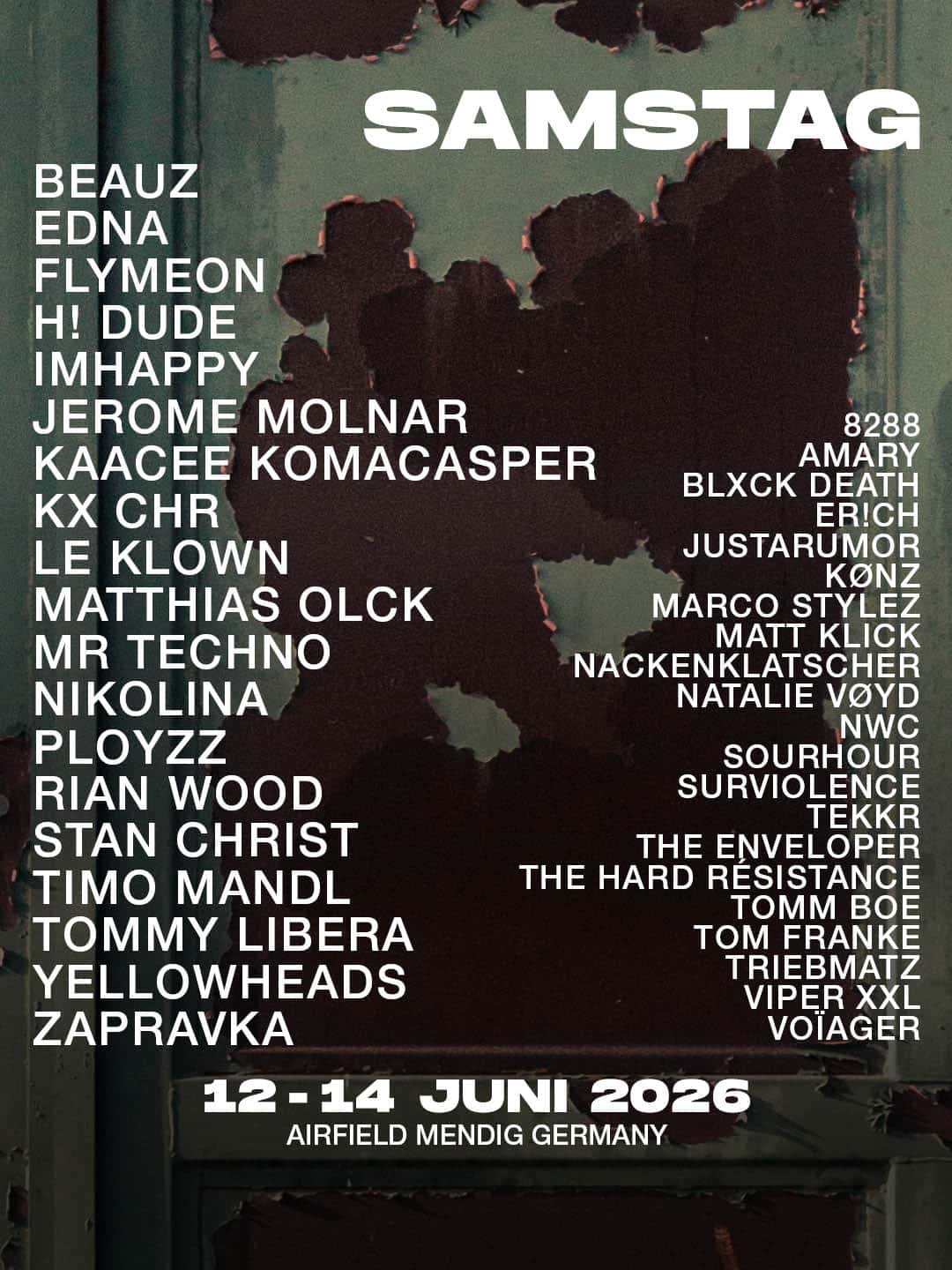 Lineup Samstag 2026